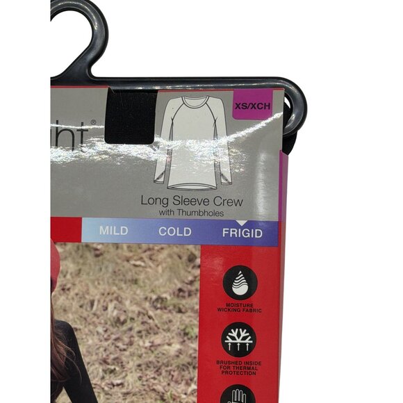 NWT Cuddl Duds ClimateRight XS Women Plush Warmth LS Crew Black Soft Base Layer - Picture 2 of 4